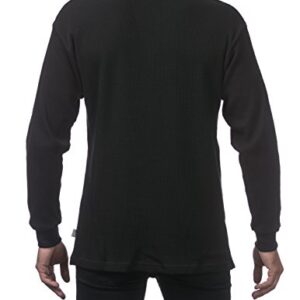 Pro Club Men's Heavyweight Cotton Long Sleeve Thermal Top, X-Large, Black