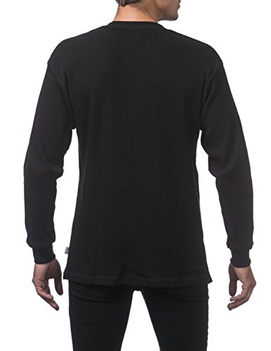 Pro Club Men's Heavyweight Cotton Long Sleeve Thermal Top, X-Large, Black