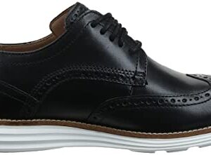 Cole Haan Men's Original Grand Shortwing Oxford Shoe, Black Leather/White, 12 Medium US