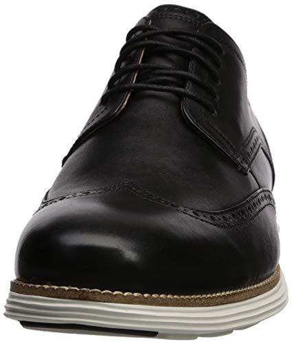 Cole Haan Men's Original Grand Shortwing Oxford Shoe, Black Leather/White, 12 Medium US