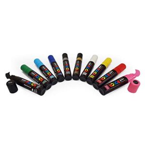 uni-ball posca marker pen pc-17k - xxl chisel tip for large backgrounds - full range of 10 colours