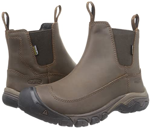 KEEN Men's Anchorage 3 Waterproof Pull On Insulated Snow Boots, Dark Earth/Mulch, 12