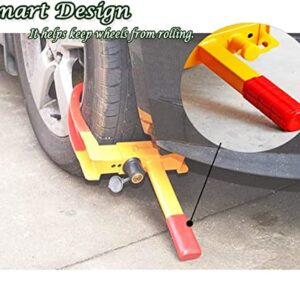 Zento Deals Security Tire Clamp - Heavy Duty Anti- Theft Vehicle Wheel Lock for Car Trailer