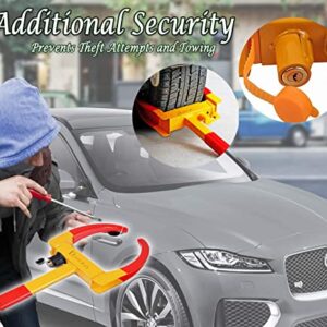 Zento Deals Security Tire Clamp - Heavy Duty Anti- Theft Vehicle Wheel Lock for Car Trailer