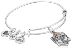 alex and ani path of symbols expandable bangle for women, tree of life charm, rafaelian silver finish, 2 to 3.5 in