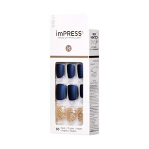 KISS imPRESS Press-On Manicure, Nail Kit, PureFit Technology, Short Press-On Nails, 'Wannabe Star', Includes Prep Pad, Mini Nail File, Cuticle Stick, and 30 Fake Nails