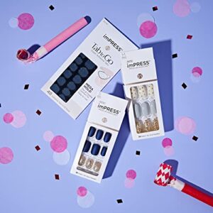 KISS imPRESS Press-On Manicure, Nail Kit, PureFit Technology, Short Press-On Nails, 'Wannabe Star', Includes Prep Pad, Mini Nail File, Cuticle Stick, and 30 Fake Nails