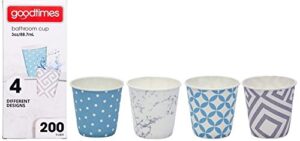 goodtimes paper bathroom cups, 3 oz 200 ea, assorted designs (1, contemporary)