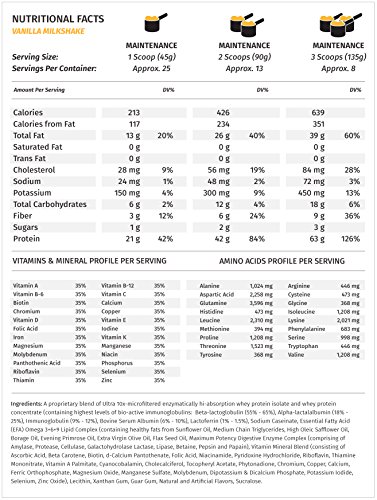 Metabolic Nutrition - Musclean - Milkshake Weight Gainer, Whey High Protein Meal Replacement, Maintenance Nutrition, Low Carb, Keto Diet, Digestive Enzymes, Vanilla, 2.5 Pound (25 ser)