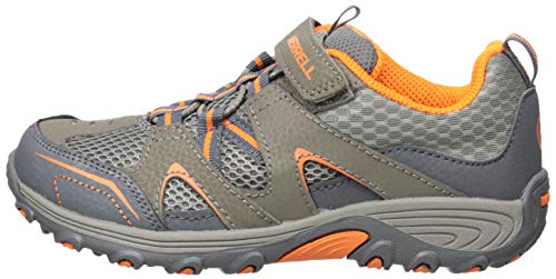 Merrell Trail Chaser Hiking Sneaker, Gunsmoke/Orange, 13 US Unisex Little Kid