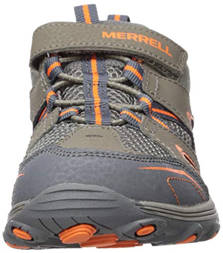 Merrell Trail Chaser Hiking Sneaker, Gunsmoke/Orange, 13 US Unisex Little Kid