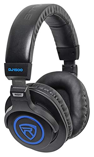 Rockville DJ Headphones w/Detachable Coil Cable, Case+Extra Ear Pad (DJ1500)