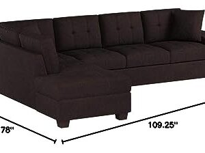 Homelegance Emilio 2-Piece Reversible Sectional Sofa - Chocolate