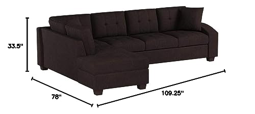 Homelegance Emilio 2-Piece Reversible Sectional Sofa - Chocolate