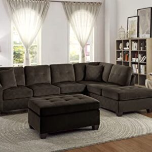 Homelegance Emilio 2-Piece Reversible Sectional Sofa - Chocolate