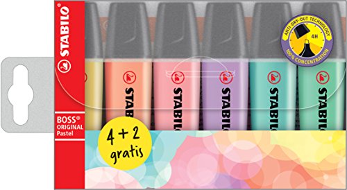 Stabilo Boss Original Highlighters 1x6 Boss Originals + 1x6 Boss Original Pastels