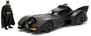 dc comic 1989 batmobile with 2.75" batman metals diecast vehicle with figure, black