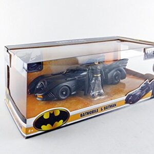 Dc Comic 1989 Batmobile With 2.75" Batman Metals Diecast Vehicle With Figure, Black