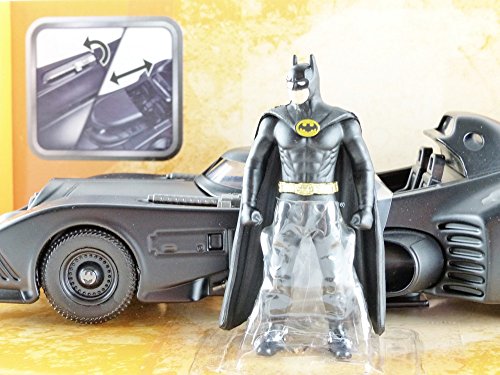 Dc Comic 1989 Batmobile With 2.75" Batman Metals Diecast Vehicle With Figure, Black