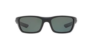 costa del mar men's whitetip polarized rectangular sunglasses, blackout/grey polarized-580p, 58 mm