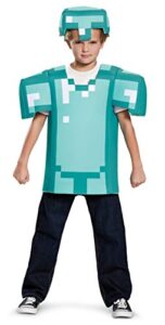 armor classic minecraft costume, blue, large (10-12)