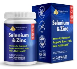 health pyramid selenium and zinc supplement for nail growth, bone, skin, and hair health, cellular health, and immunity support, 60 capsules