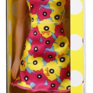 Barbie 12 Inch Fashion Doll - Yellow and Pink Flowers Floral Design Dress 2016 Mattel