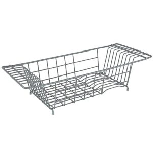 kitchen details sink dish drainer drying rack | dimensions: 19. 92" x 7. 99" x 5. 12" | space saving | kitchen | fits over standard sink | grey
