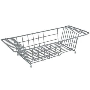 Kitchen Details Sink Dish Drainer Drying Rack | Dimensions: 19. 92" x 7. 99" x 5. 12" | Space Saving | Kitchen | Fits Over Standard Sink | Grey