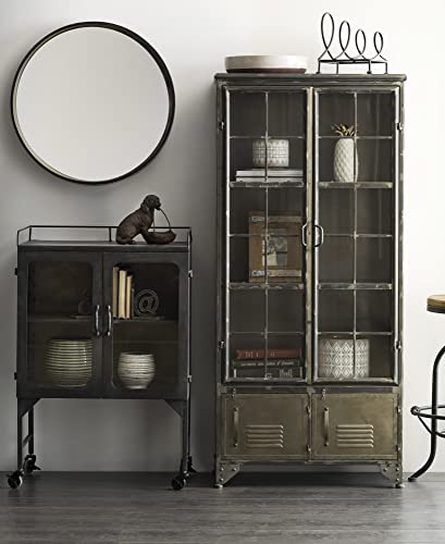 Creative Co-Op Metal 4 Doors Cabinet, Muted Gold