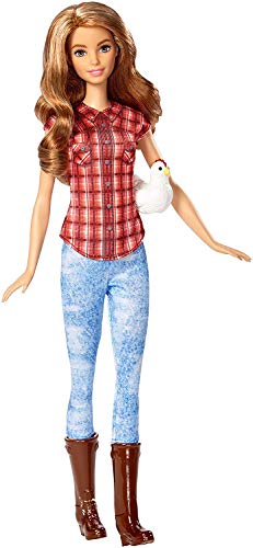 Barbie Unknown Mattel Year 2016 Career 12" Doll As Farmer (Dvf53) with Chicken, Multicolor