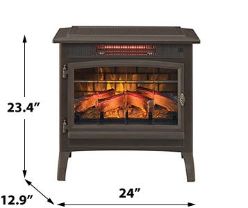 Duraflame Electric Infrared Quartz Fireplace Stove with 3D Flame Effect, Bronze