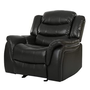 gdfstudio christopher knight home great deal furniture merit black leather recliner/glider chair