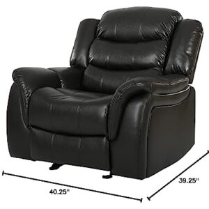 GDFStudio CHRISTOPHER KNIGHT HOME Great Deal Furniture Merit Black Leather Recliner/Glider Chair