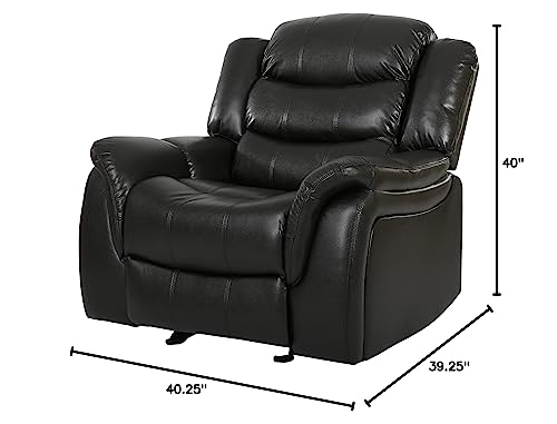 GDFStudio CHRISTOPHER KNIGHT HOME Great Deal Furniture Merit Black Leather Recliner/Glider Chair