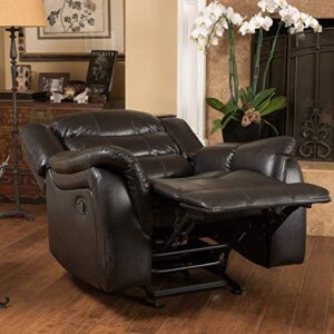 GDFStudio CHRISTOPHER KNIGHT HOME Great Deal Furniture Merit Black Leather Recliner/Glider Chair