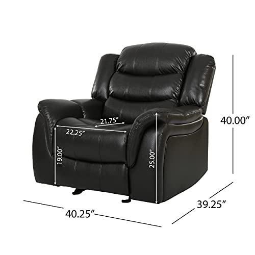 GDFStudio CHRISTOPHER KNIGHT HOME Great Deal Furniture Merit Black Leather Recliner/Glider Chair