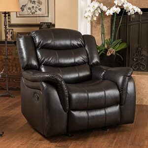GDFStudio CHRISTOPHER KNIGHT HOME Great Deal Furniture Merit Black Leather Recliner/Glider Chair