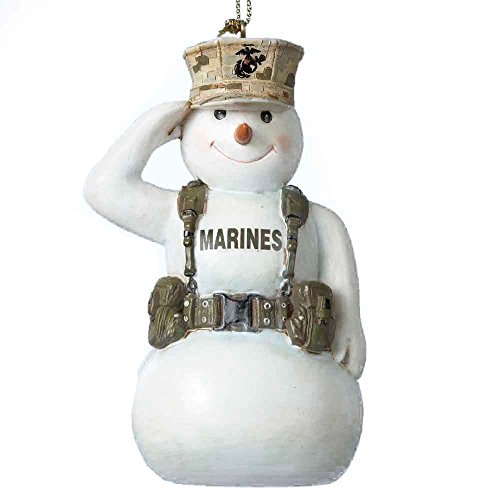 United States Marine Corps Saluting Snowman USMC Christmas Ornament MC2132 New