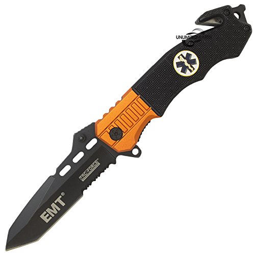 TAC Force 8.5" EMT Rescue Spring Assisted Tactical Pocket Knife Blade Open