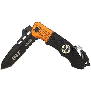 TAC Force 8.5" EMT Rescue Spring Assisted Tactical Pocket Knife Blade Open