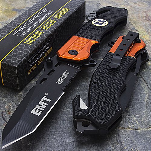 TAC Force 8.5" EMT Rescue Spring Assisted Tactical Pocket Knife Blade Open