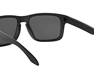 Oakley Men's OO9102 Holbrook Square Sunglasses, Matte Black on Black/Prizm Black Polarized, 57 mm