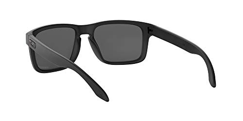 Oakley Men's OO9102 Holbrook Square Sunglasses, Matte Black on Black/Prizm Black Polarized, 57 mm