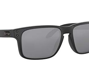 Oakley Men's OO9102 Holbrook Square Sunglasses, Matte Black on Black/Prizm Black Polarized, 57 mm