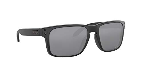 Oakley Men's OO9102 Holbrook Square Sunglasses, Matte Black on Black/Prizm Black Polarized, 57 mm