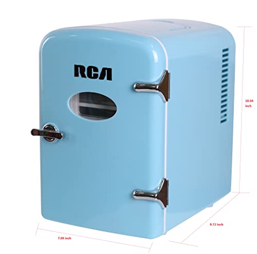 RCA RMIS129-BLUE Mini Retro 6 Can Beverage Refrigerator-Blue,0.14 cubic feet