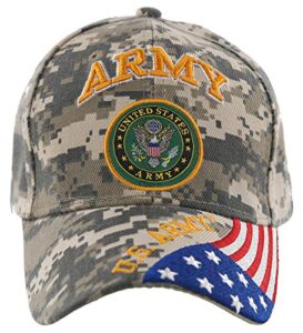 united states army camo baseball style embroidered hat flag us usa cap
