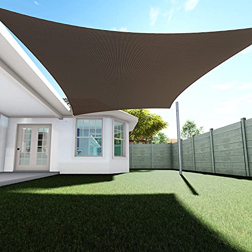 TANG Sunshades Depot 10'x10' Brown Sun Shade Sail with 6" in Hardware Kit 180 GSM Square U*V Block Durable Fabric Outdoor Canopy Patio Garden Yard Pergola Kindergarten Playground Custom