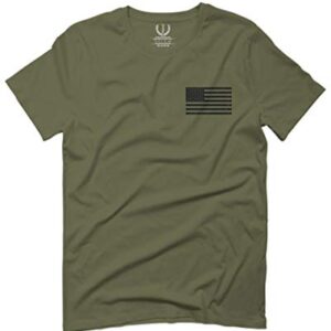 Vintage American Flag United States of America Military Army Marine us Navy USA for Men T Shirt (Olive Green, Large)